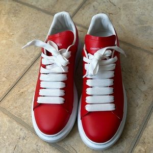 Alexander McQueen sneakers worn a handful of times, red and pink